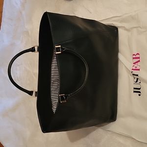 Just Fab Black Satchel Carry All bag